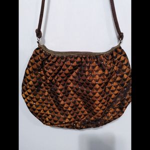 Ladies Gold and Black Cloth Bag